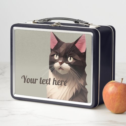 Cat Paper Cut Art Pet Care Food Shop Animal Clinic Metal Lunch Box