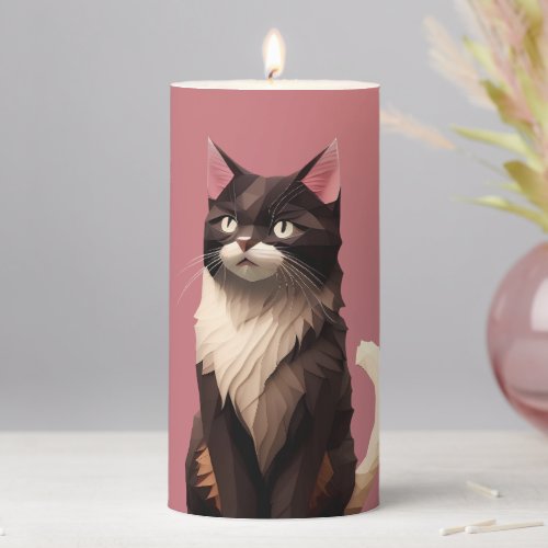 Cat Paper Cut Art Pet Care Food Shop Animal Clinic Pillar Candle