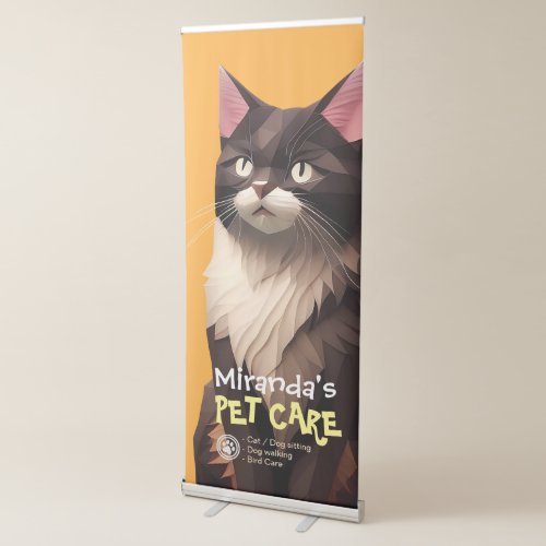 Cat Paper Cut Art Pet Care Food Shop Animal Clinic Retractable Banner