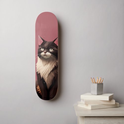 Cat Paper Cut Art Pet Care Food Shop Animal Clinic Skateboard