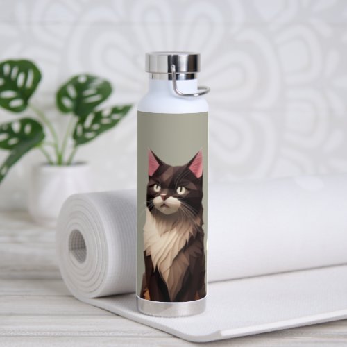 Cat Paper Cut Art Pet Care Food Shop Animal Clinic Water Bottle