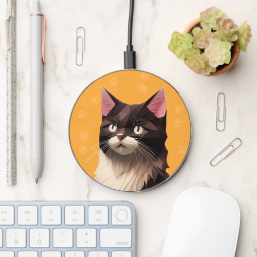 Cat Paper Cut Art Pet Care Food Shop Animal Clinic Wireless Charger