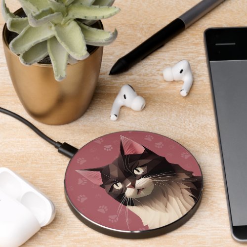 Cat Paper Cut Art Pet Care Food Shop Animal Clinic Wireless Charger