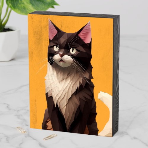 Cat Paper Cut Art Pet Care Food Shop Animal Clinic Wooden Box Sign