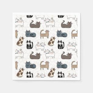 Cat Paper Napkins, Kitty Kitten Party Napkins