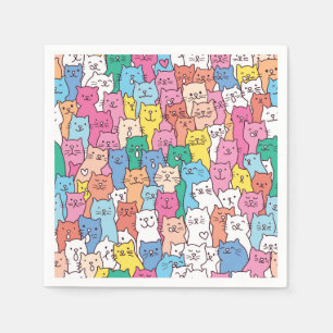 Cat Paper Napkins, Kitty Kitten Party Napkins