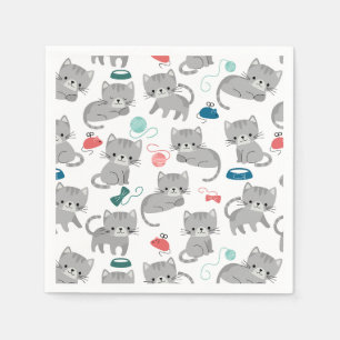 Cat Paper Napkins, Kitty Kitten Party Napkins