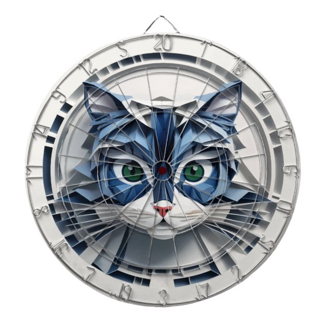 Cat Paper Origami Pet Care Grooming Animal Clinic Dart Board (Front)