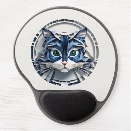Cat Paper Origami Pet Care Grooming Animal Clinic Gel Mouse Pad