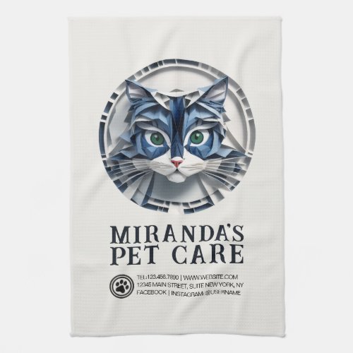 Cat Paper Origami Pet Care Grooming Animal Clinic Kitchen Towel