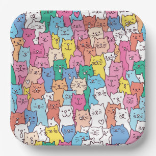 Cat Paper Plates, Kitty Kitten Party Plates