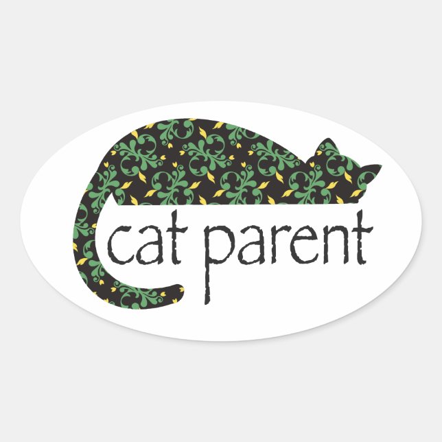 Cat Parent Oval Sticker (Front)