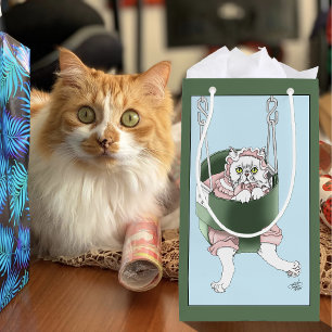 Cat Parent Performance Review Funny Humor Small Gift Bag