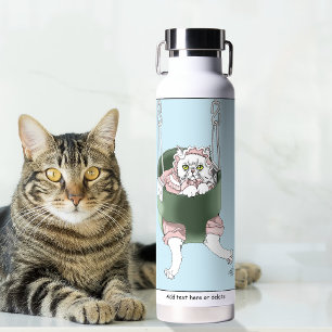 Cat Parent Performance Review Funny Humor Water Bottle