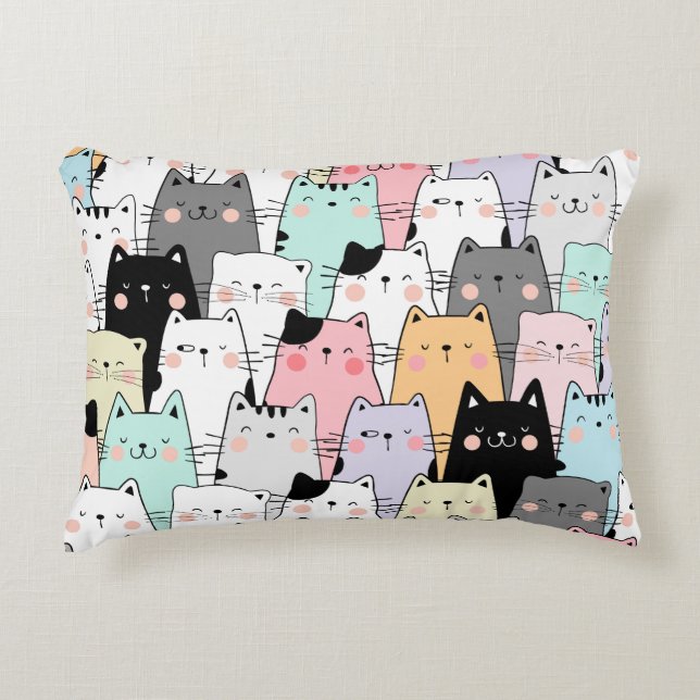 Cat Party Accent Pillow (Front)