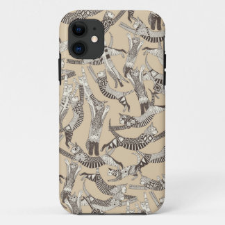 cat party beige natural iPhone 11 case