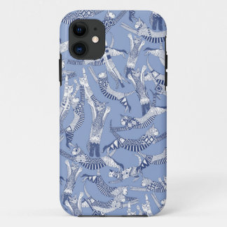 cat party blue iPhone 11 case