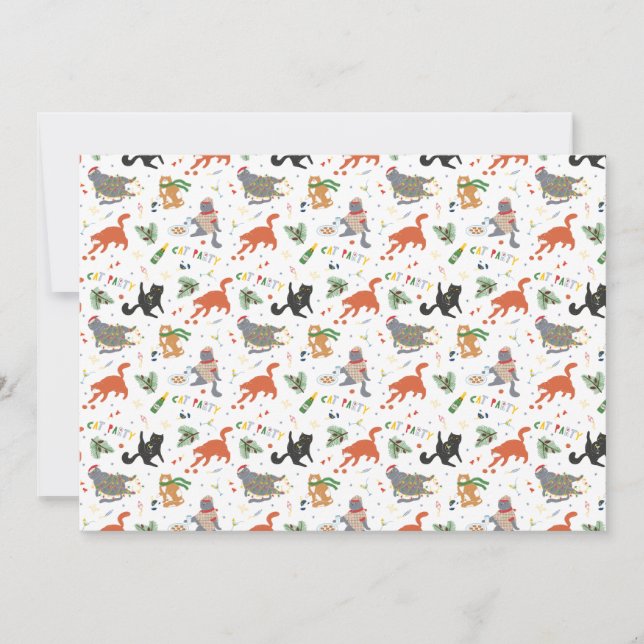 Cat Party Chaotic Christmas Holiday Card (Front)