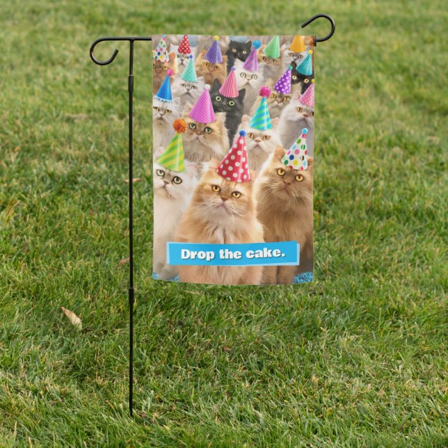 Cat Party Garden Flag (In SItu)