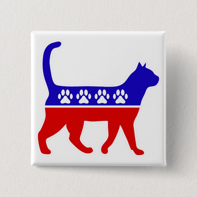 Cat Party Logo Feline Politics Great Party of Meow Button (Front)