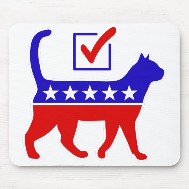 Cat Party Logo Feline Politics Great Party of Meow Mouse Pad (Front)