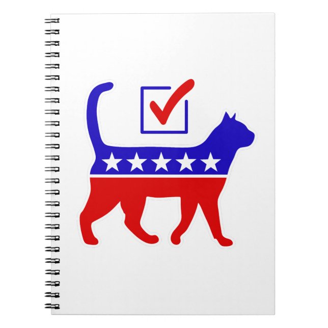 Cat Party Logo Feline Politics Great Party of Meow Notebook (Front)