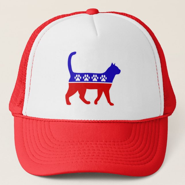 Cat Party Logo Feline Politics Great Party of Meow Trucker Hat (Front)