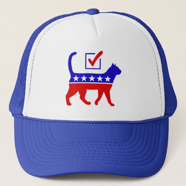 Cat Party Logo Feline Politics Great Party of Meow Trucker Hat (Front)