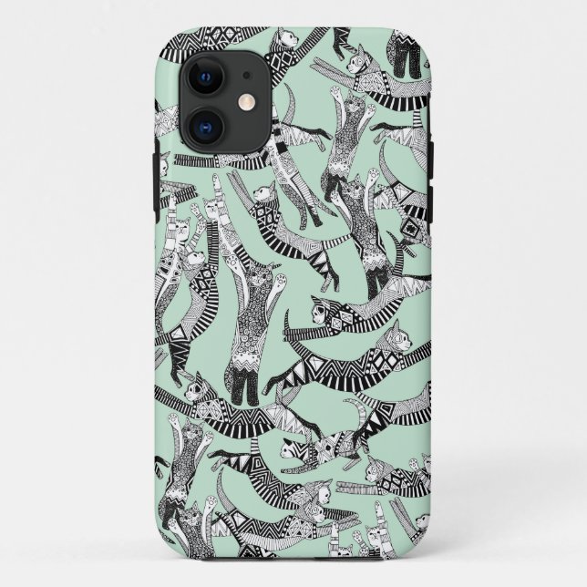 cat party mint Case-Mate iPhone case (Back)