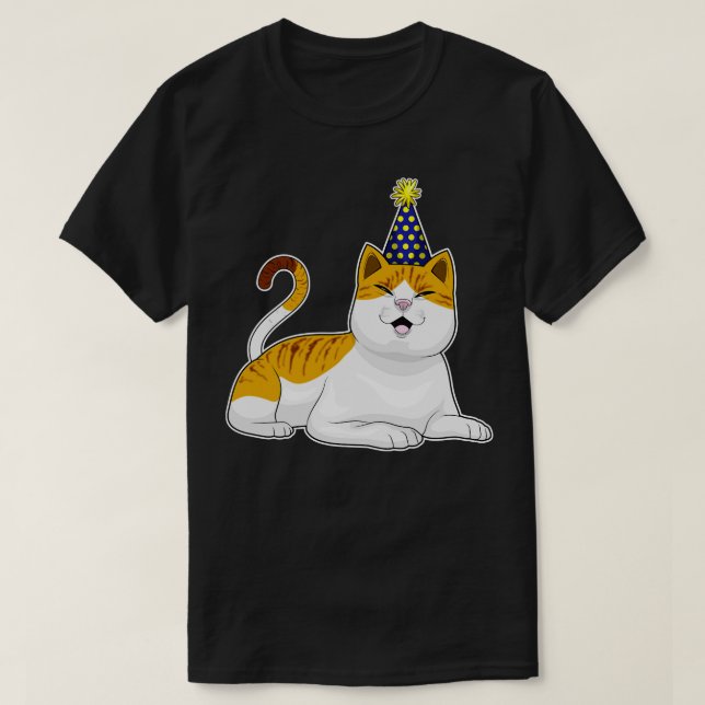 Cat Party Party hat T-Shirt (Design Front)