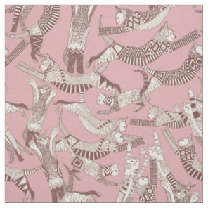cat party pink fabric
