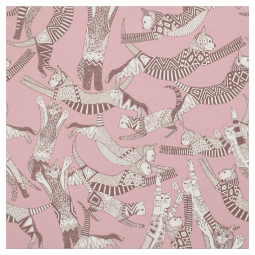 cat party pink fabric