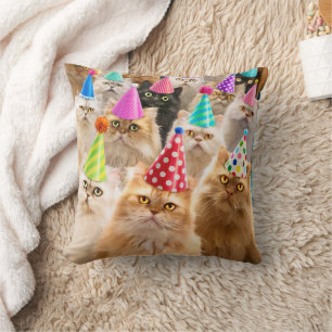 Cat Party Throw Pillow
