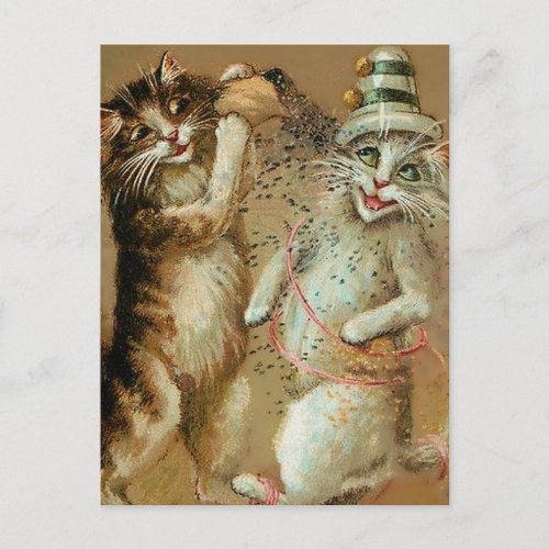 Cat Party with Confetti by Maurice Boulanger Postcard