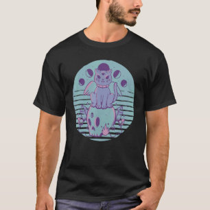 Cat Pastel Goth Cute Creepy Creature Skull T-Shirt