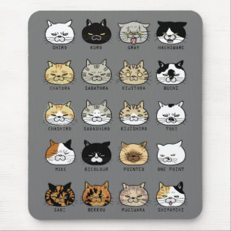 *cat pattern*猫柄【ブサ猫】グレー マウスパッド mouse pad