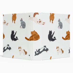 Cat pattern 3 ring binder