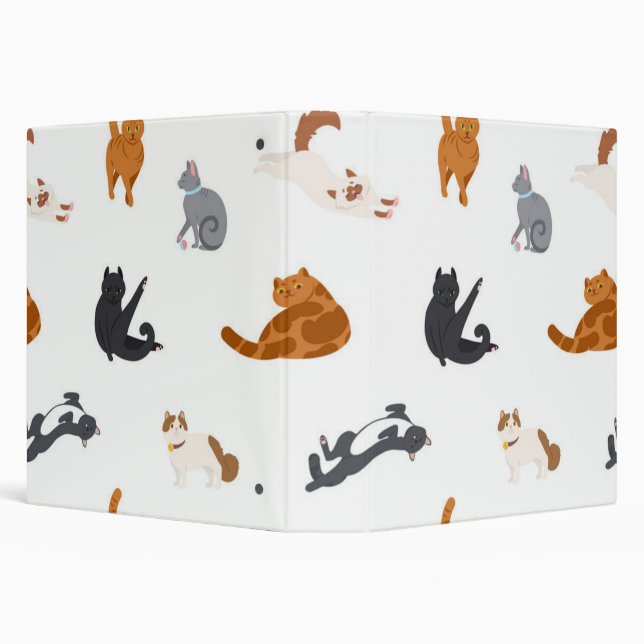 Cat pattern 3 ring binder (Background)