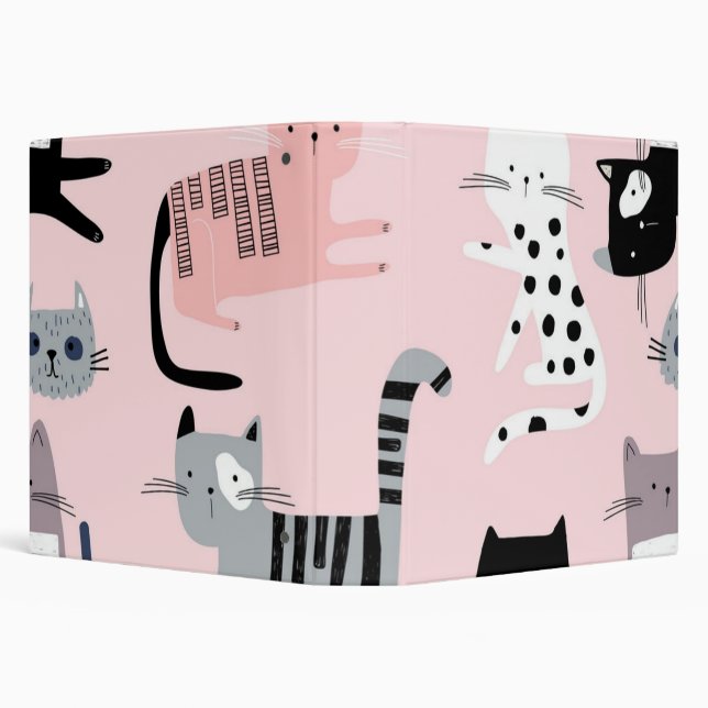 Cat pattern 3 ring binder (Background)
