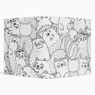 Cat pattern 3 ring binder