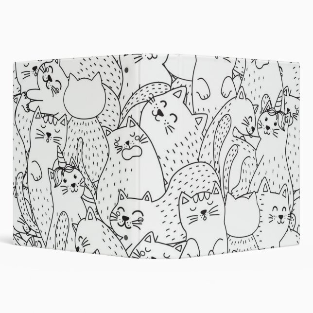 Cat pattern 3 ring binder (Background)