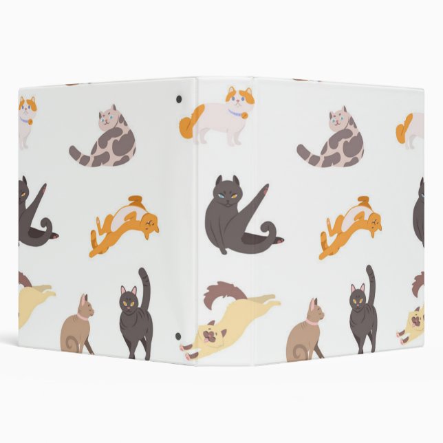 Cat pattern 3 ring binder (Background)