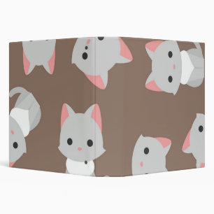 Cat pattern 3 ring binder