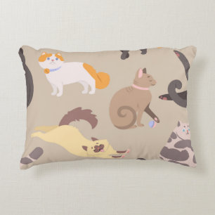 Cat pattern accent pillow