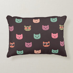Cat pattern accent pillow