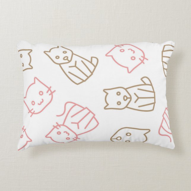 Cat pattern accent pillow (Front)