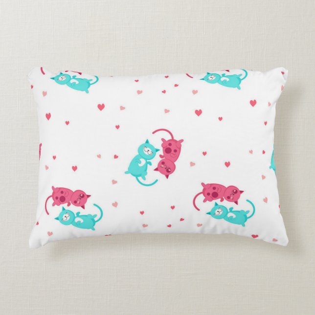 Cat pattern accent pillow (Front)
