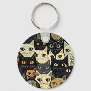 Cat Pattern Artsy Keychain
