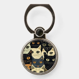 Cat Pattern Artsy Phone Ring Stand