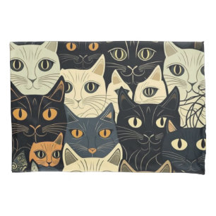 Cat Pattern Artsy Pillow Case